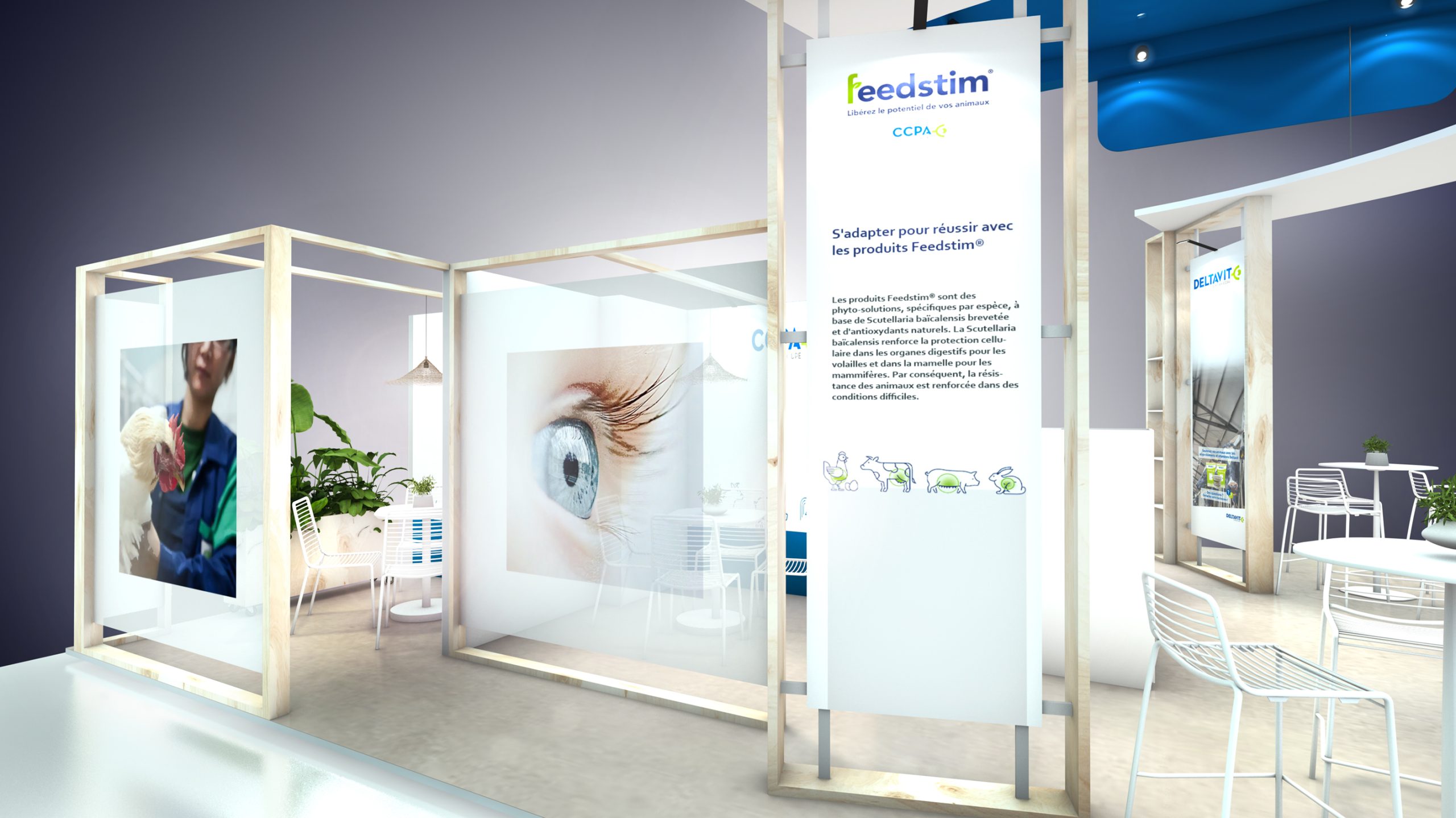 vue 3D du stand modulable CCPA pour le space à Rennes - conception par audace standiste à nantes et rennes