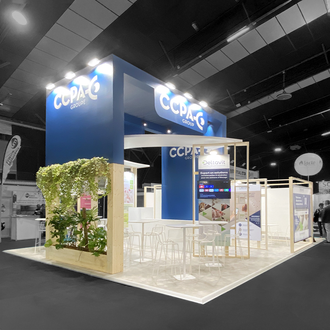 photo du stand modulable cccpa sur le space à renne - stand vu en entier - réalisation par audace standiste à nantes et rennes