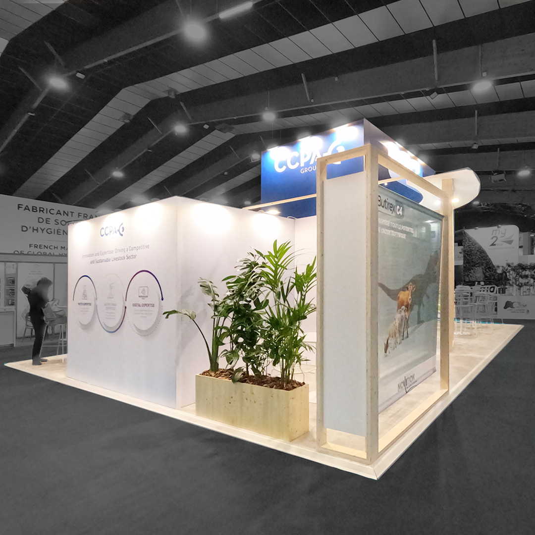 photo du stand modulable cccpa sur le space à renne - vue arrière du stand - réalisation par audace standiste à nantes et rennes