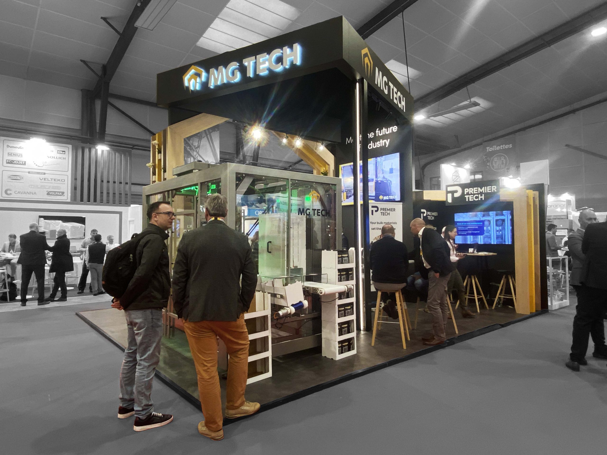 stand sur mesure mg tech sur le cfia 2026 à rennes parc des expo. fabrication standiste audace. pour actualités cfia 2027